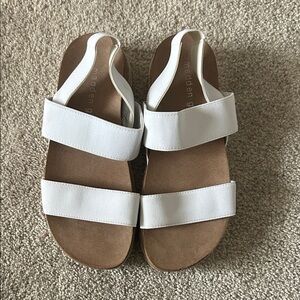 Madden Girl White and Tan Sandals